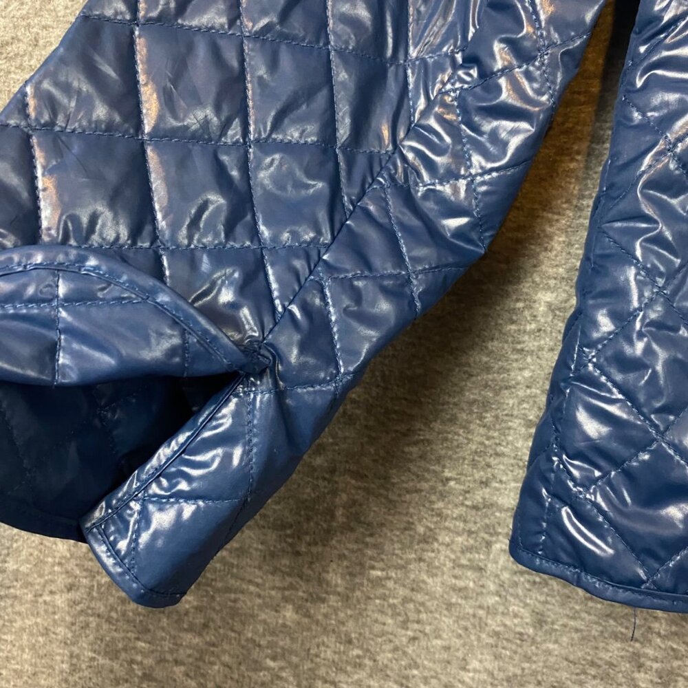 Chico's Blue Quilted Zip Up Jacket Womens Size 2 (Size Large) Lightweight Soft - Picture 6 of 6